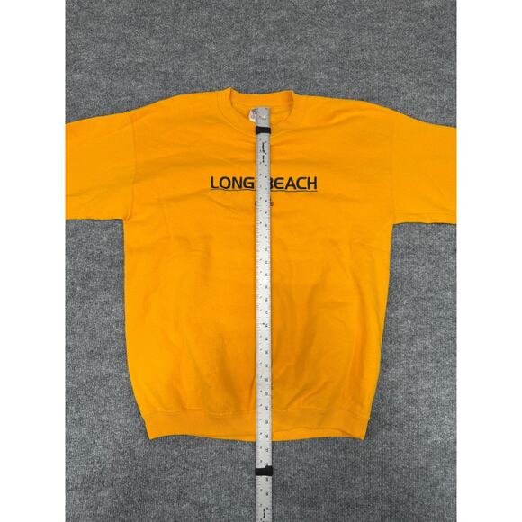 Vintage Long Beach California Sweatshirt Gold Gildan Heavy Cotton L Pullover - Picture 11 of 13